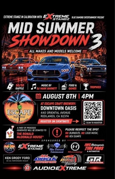 Mid Summer Showdown Car Show flyer August 2026